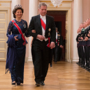 Gjester ankommer gallamiddagen: Finlands president Sauli Niinistö og Dronning Silvia av Sverige. Foto: Håkon Mosvold Larsen / NTB scanpix